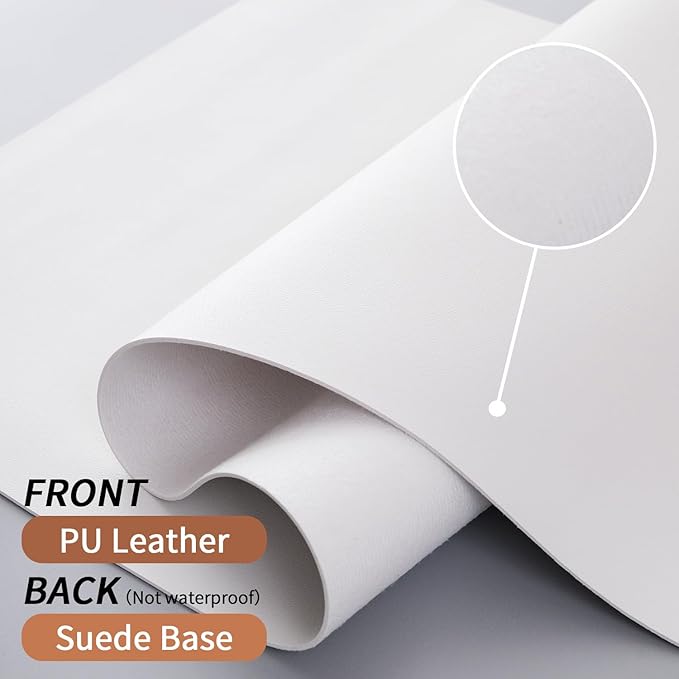 Bloss Leather Desk Pad — 31.5×15.7 in, White