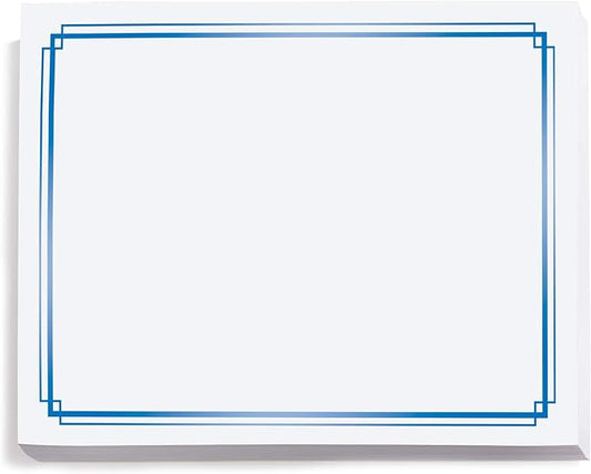 PaperDirect Foil Elegance Specialty Certificates, 50 Sheets of 38lb White Paper, 8½" x 11", Double Blue Foil Border, Perfect for Awards, Students, Employees, Volunteers, Course Completion, Diplomas
