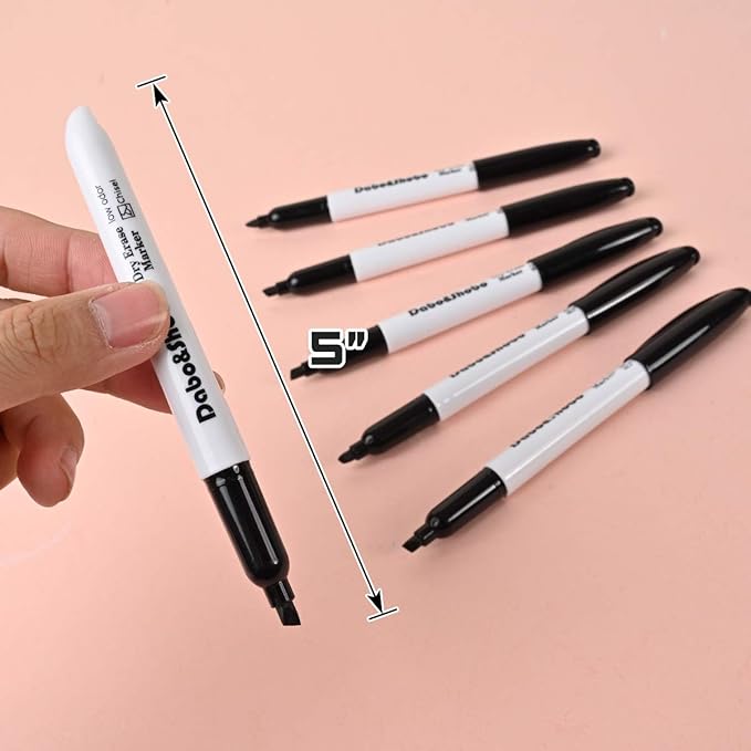 Dabo&Shobo Dry Erase Markers (Black, 80 Count)