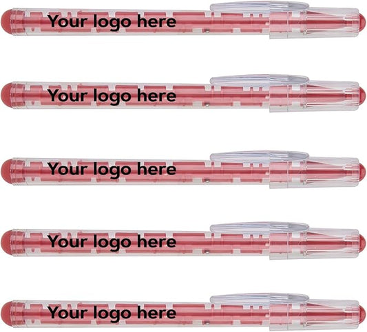 Custom Maze Ballpoint Pens – Personalized Puzzle Pens with Logo/Text – Promotional Pens for Events, Schools, Trade Shows – Fun Interactive Design (Red, 500 Count, Pack of 1)