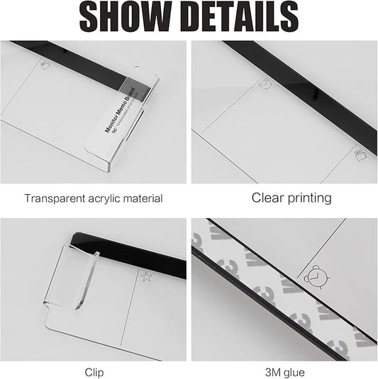 2pcs Office Desk Accessories Monitor Memo Board Computer Message Board Office Supplies for Women Men Computer Sticky Note Holder Home Desktop Message Office Decor (Computer Monitor Note Holder)