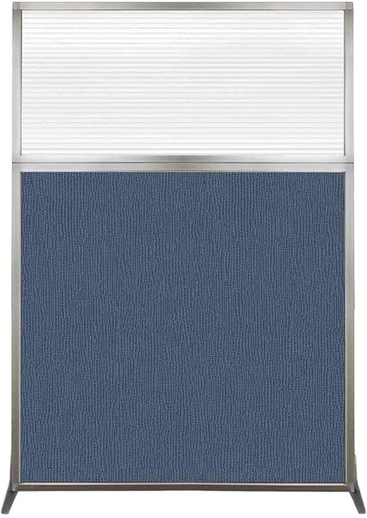 Versare Hush Screen Portable Room Divider | Workstation Wall Divider | Freestanding Privacy Hush Panels | Clear Fluted Windows | Fabric Office Divider Screen | Great for Room Separation