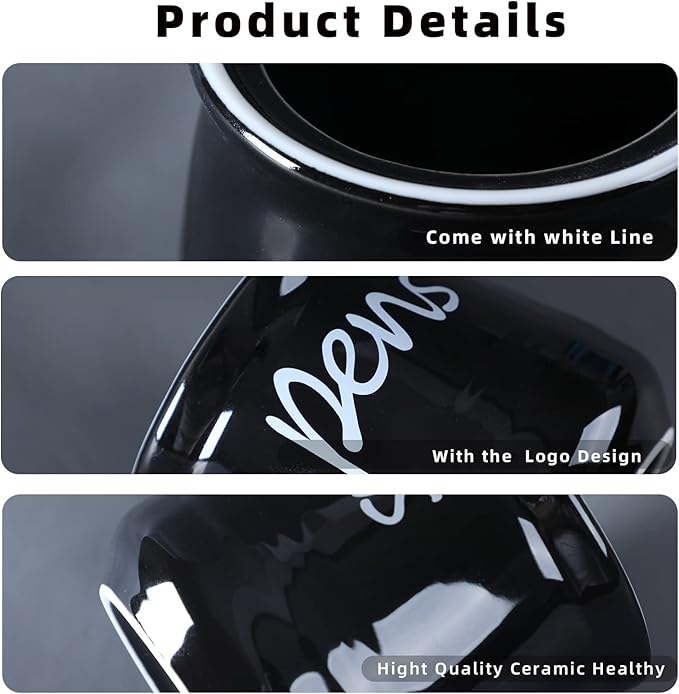 ONTUBE Porcelain Pen & Pencil Holder Stand — Black