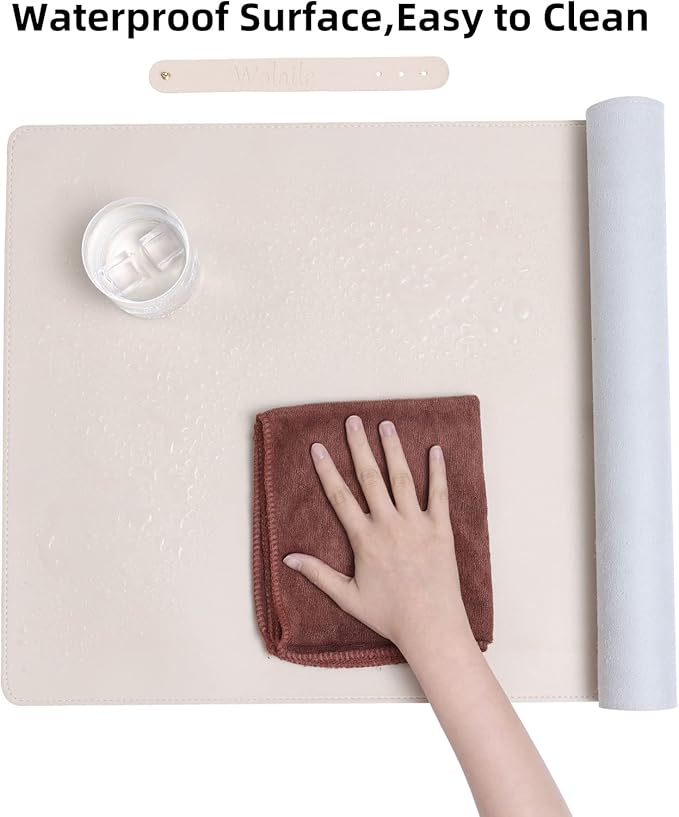 Wolaile Desk Blotter Pad — 27×13 in, Beige