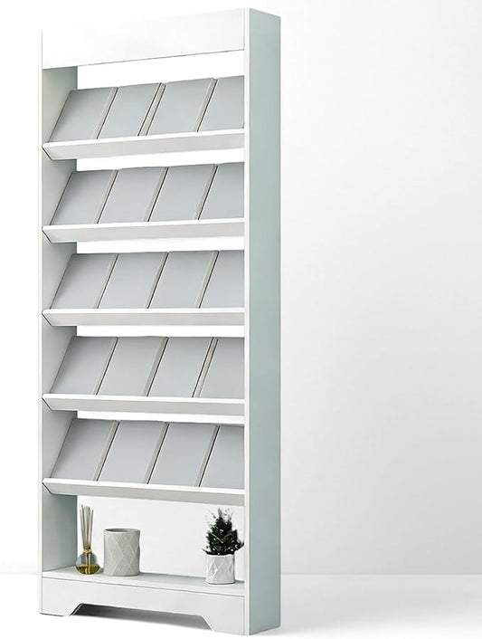 LHIUGE 6-Layer Brochure Display Rack,Freestanding Wooden Magazine Rack,Standing Literature Display Rack Brochure Holder for Home, Office, Retail Display