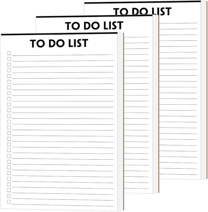 (Pack of 3) Nokingo To Do List Notepad - 50 Sheets/Pack, Total 150 Sheets, To Do List Notebook with Check List Organizing, Tear Off, Script, College Ruled Daily To Do Pad for Daily Task, 5.5"x8.2"