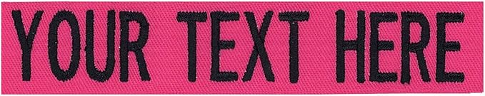 Custom Uniform Name Tapes Solid Colors. Made in The U.S.A. Ships Under 24 Hours. Fuchsia Fabric, 4 Inch Hook Fastener (Uniform Ready Fastener)