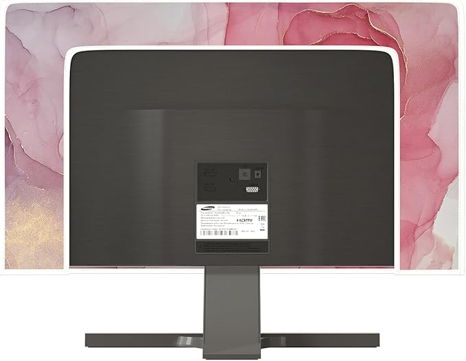 Baocicco Abstract Waterproof Television Cover with Pink Marble Design 75 Inch Full Body Cover for TV Screen Weatherproof Dust-Proof TV Screen Covers Sleeve Compatible with LED OLED Desktop