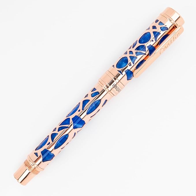 Conklin Endura Deco Crest Fountain Pen in Blue (Blue)
