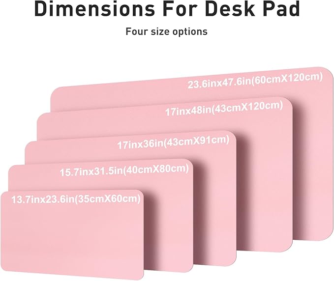 Aothia Large Faux Leather Desk Pad / Mouse Pad — Pink