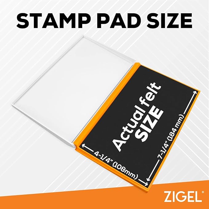 2 Pack Plastic Case Stamp Pad Large Size, Sky Blue Color - Size: 4" x 7" - Choose from 15 Ink Colors