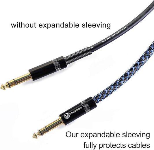 100ft - 1 inch PET Expandable Braided Sleeving – BlackBlue – Alex Tech Braided Cable Sleeve