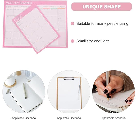 Didiseaon 2pcs Weekly and Monthly Schedule Notepad Undated Planner with Checklist for Work and Study Minimalist Paper Organizer for Goal Tracking and Habit Planning Candy Planning Pads