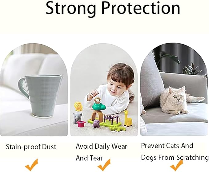 Chaexii Premium Polyester Sofa Arm Cover, Scratch Resistant Protector Covers, Washable, Elastic Armrest Covers for Square/Curved/Sloping Couch Armrests, 2Pcs (Dark Brown)