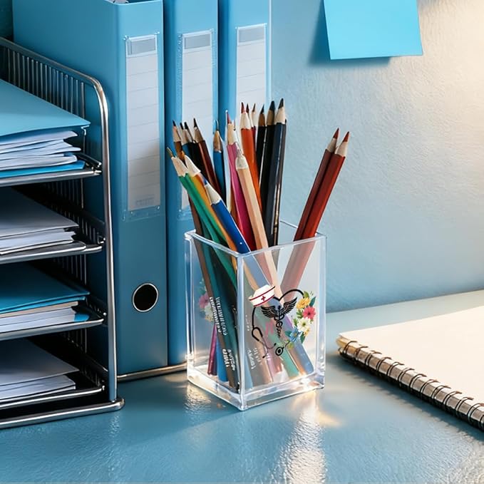 QYUVK RN Acrylic Pencil Holder Cup