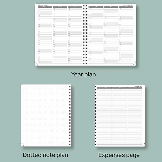 POPRUN Planner 2025-2026 (Large - 8.5'' x 10.5'') Academic Weekly Calendar (July 2025 - June 2026) with Hourly Time Slots, Monthly Tabs, 100GSM Thick Papers, Spiral Leather Cover - Night Sky Blue