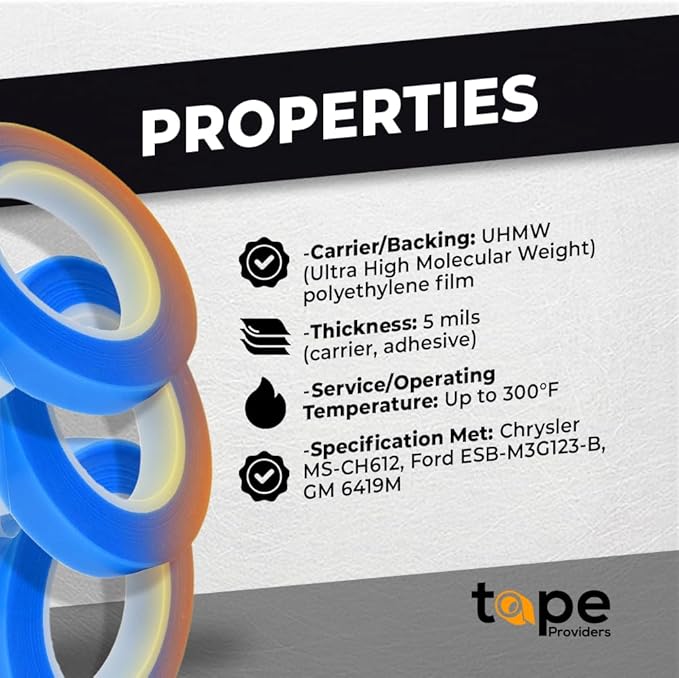 WOD SPT7A UHMW Polyethylene Transparent Film Slick Tape, 2 inch x 10 ft. Aggressive Adhesive - Ideal For Squeak Reduction, Drawers, and Bearings