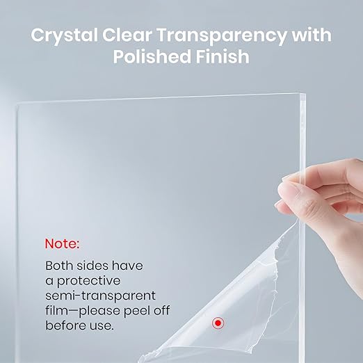 CALPALMY (2-Pack) 16x20 Inch Clear Acrylic Sheet - 1/4 Inch Thick Acrylic Plexiglass Panel for Laser Cutting, DIY Crafts, Signage, and Engraving Projects