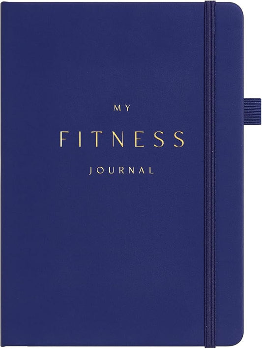 &And Per Se Fitness Workout Journal for Men & Women, Workout Log Book Planner with Daily Diet, Gym Exercise & Training Trackers - Undated, A5 Size, Leather Hardcover (Royal Blue)