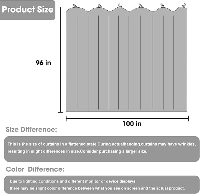 Cbsroro Room Divider Blackout Curtain Track Curtains Wall Dividers Panels Screen for Living Rooms Bedroom Office Privacy Partition Separation, W100 × L96 Inch,1 Panel, Light Grey