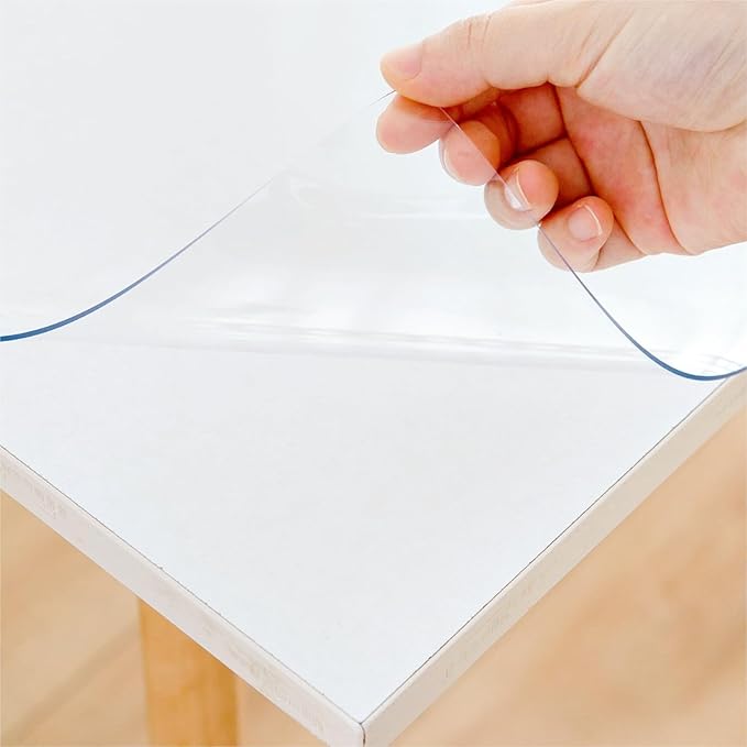 Eisdroma 23.6 x 55 Inch Desk Table Cover - 1.5mm Clear Plastic Mat, Vinyl Table Pads