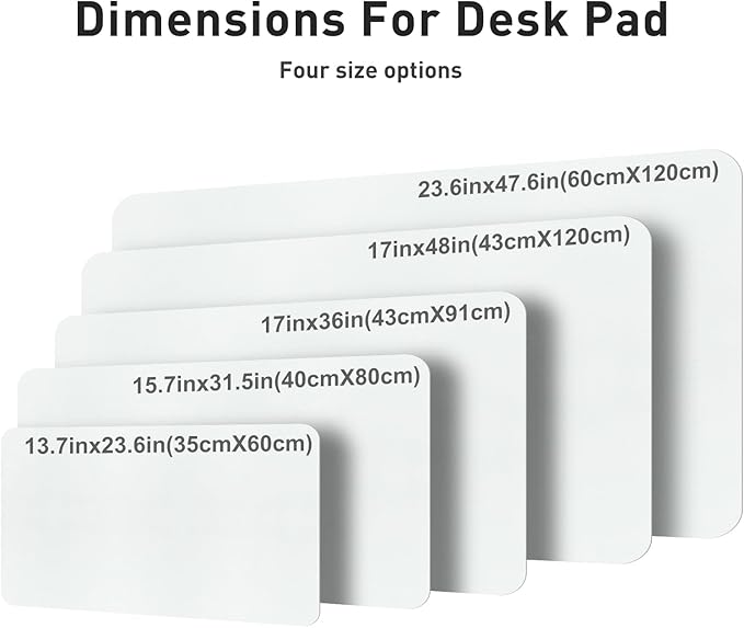 Aothia Large Faux Leather Desk Pad / Mouse Pad — White