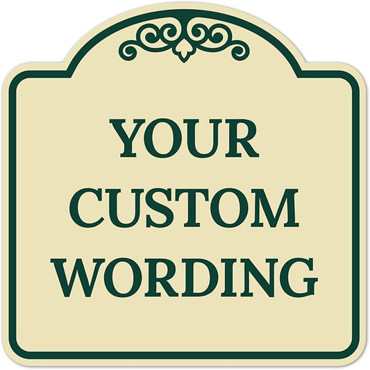 Custom Decorative Sign, Personalized Metal Sign for Business, Driveway, Home, Airbnb, Office Door Plaque, Ivory Sign, 24x24 Inches, ACM, Fade Resistant, Made in USA by Sigo Signs