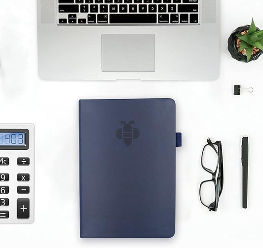 KUMEER Check Register – Elegant Check Registers for Personal Checkbook with Check & Transaction Registers, Hardcover Checkbook Log 5.2x7.6" (Navy Blue)