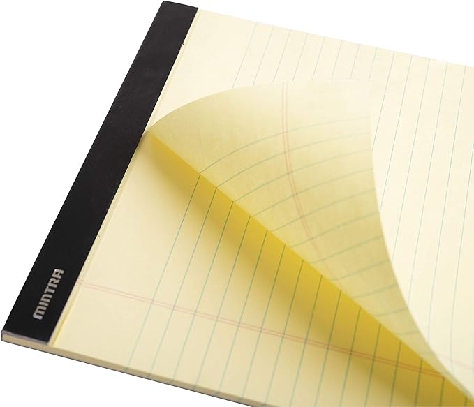 Mintra Office Legal Pads - ((PREMIUM CANARY 6pk, 8.5in x 11in, WIDE RULED))