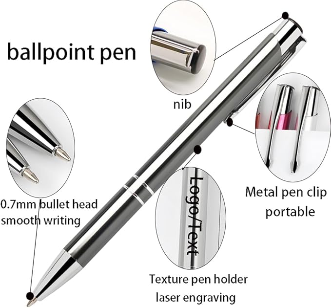 Yucold Customized ballpoint pens in bulk, personalized ballpoint pens with free engraving, for use in companies, enterprises, graduation anniversaries (Rose gold,260)