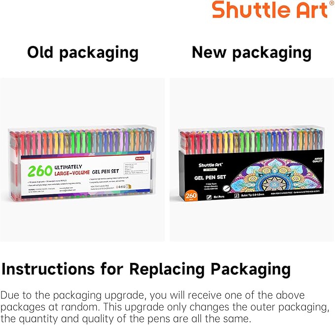 Shuttle Art 260 Pack Gel Pens Set (260 Pack)