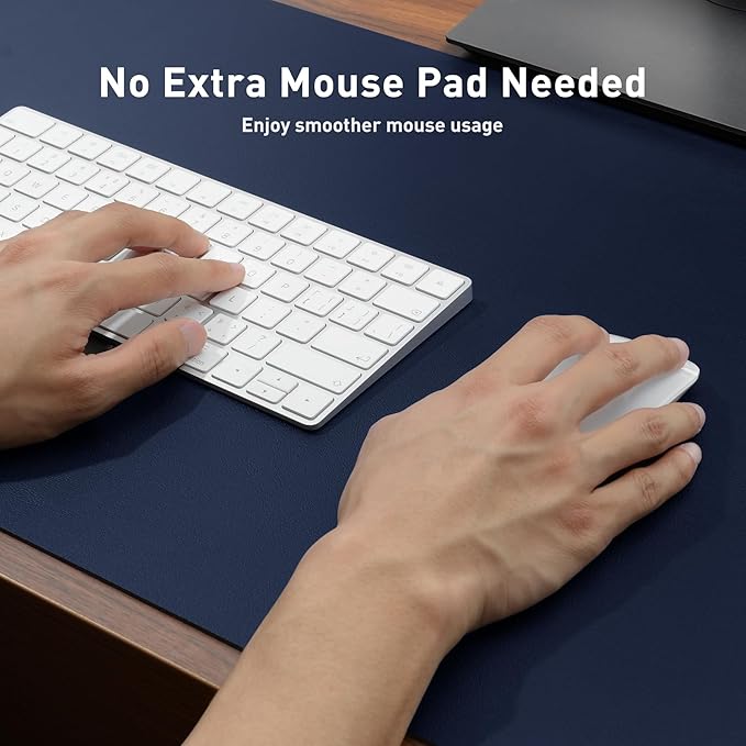 Aothia Leather Desk Pad Protector — Dark Blue
