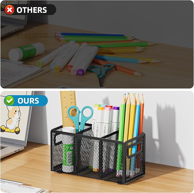 Marbrasse Mesh Pen Holder for Desk — Black