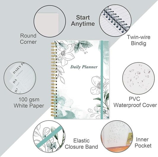 Daily Planner Undated (Teal, A5)