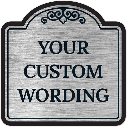 Custom Decorative Sign, Personalized Metal Sign for Business, Driveway, Home, Airbnb, Office Door Plaque, Brushed Nickel Sign, 18x18 Inches, ACM, Fade Resistant, Made in USA by Sigo Signs