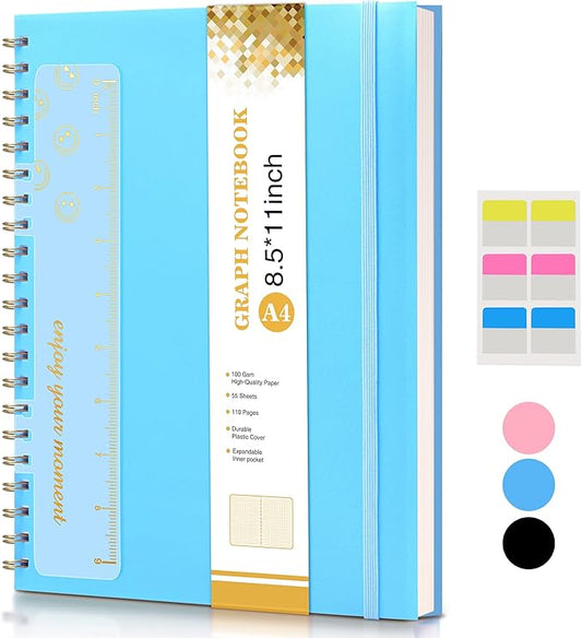 Graph Paper Notebook (Blue, A4)