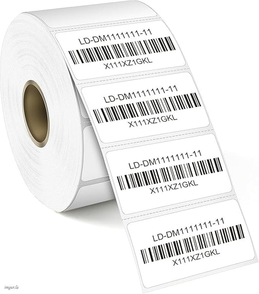 L LIKED 1" x 2" Blank Removable Labels with No Residue, Water and Oil Resistant, Use for Both Home and Office (1 Roll, 1300 Labels)