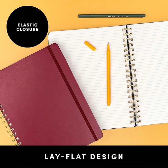 PAPERAGE Lined Spiral Journal Notebook — B5