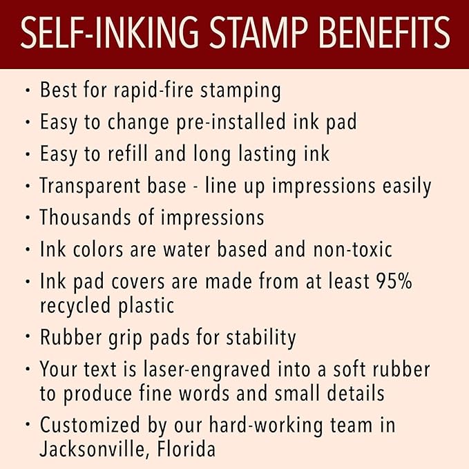 Self Inking Modern Address Stamps | Custom Return Address Stamper (Bold Branch, Large)