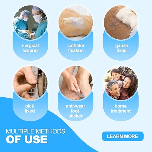 OK TAPE OKPore Transparent Medical Tape (Pack of 4) - First Aid Surgical Tape Hypoallergenic and Breathable for Wound Dressing Care, Latex Free, 3in x 10yds