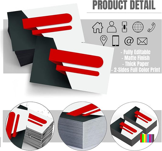 Custom Business Cards Double-Sided Personalized Stationery | Professional 300GSM Matte Paper for Small Business | 3.5x2 Inch