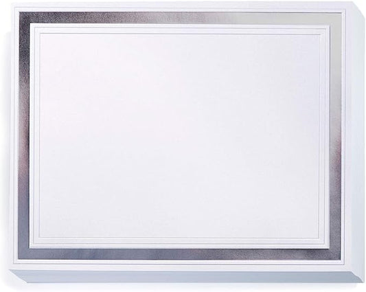 PaperDirect Pristine Specialty Certificates, 50 Sheets of 38lb White Paper, 8½" x 11", Silver Bold Foil Border, Perfect for Awards, Students, Employees, Volunteers, Course Completion, Diplomas
