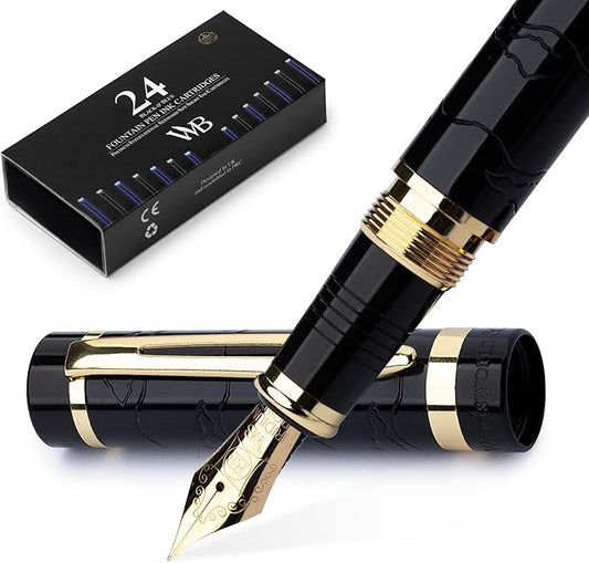 Wordsworth & Black Primori Fountain Pen Set [Black Gold] (Black)
