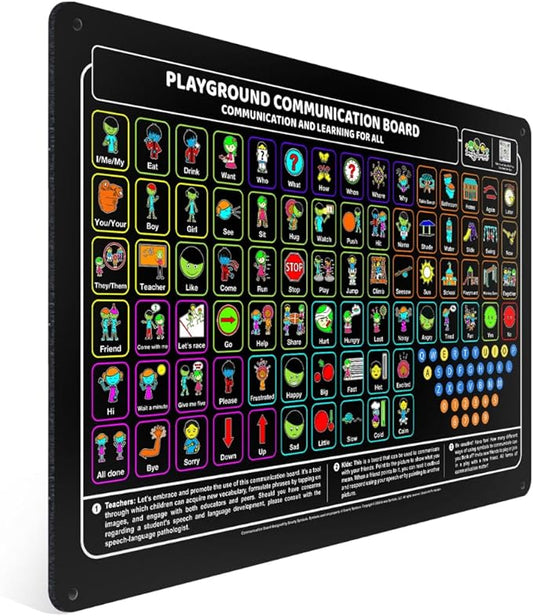 Weather-Proof Aluminum School Playground Communication Board for Autism - Outdoor Inclusive Communication Aid, Lightweight & Durable for Autism & Inclusive Play