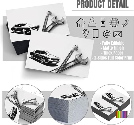 Custom Business Cards Double-Sided Personalized Stationery | Professional 300GSM Matte Paper for Small Business | 3.5x2 Inch