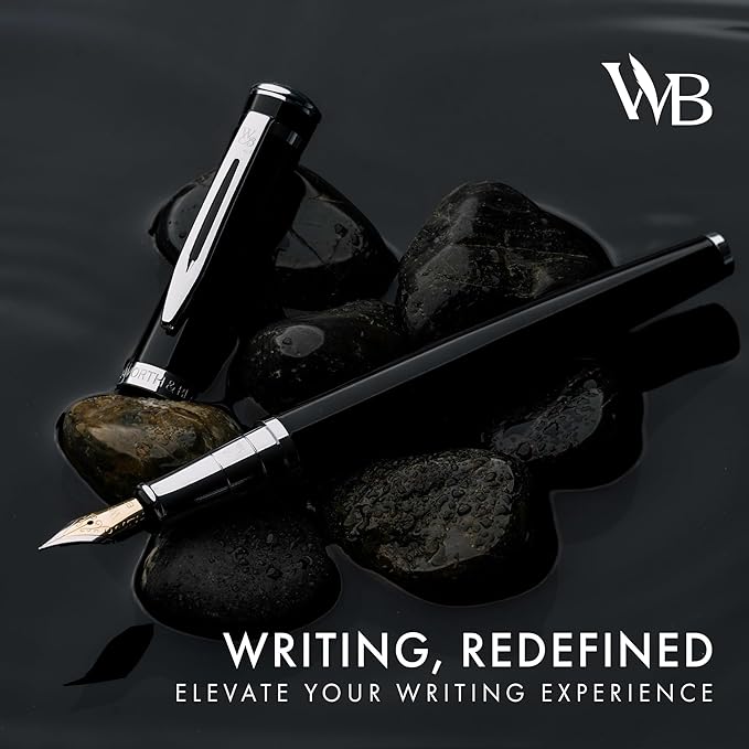 Wordsworth & Black Fountain Pen Set (Black, 24 Pack)