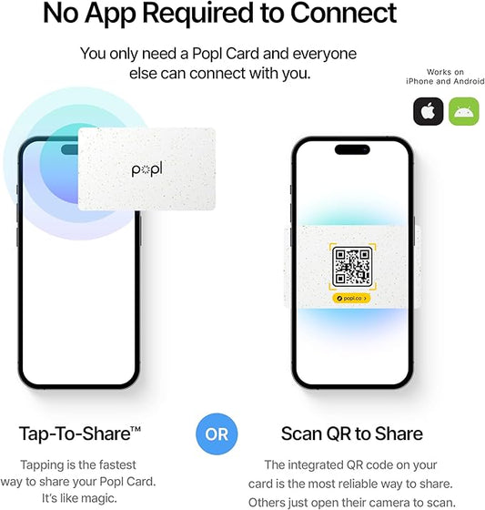 Popl Smart NFC Business Card - Sleek Modern Digital Business Card w/Instant App-Free Sharing - Customizable NFC Cards Compatible w/iPhone & Android (100% Recycled)