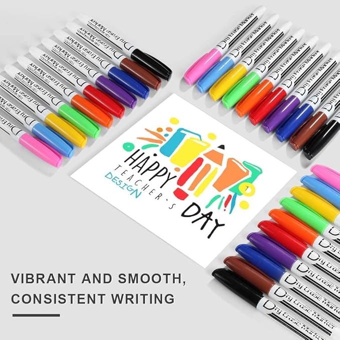 Volcanics Dry Erase Markers — Fine Tip, Low-Odor, 80 Count, 10 Colors
