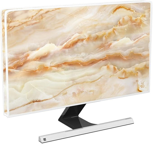 Baocicco Abstract Waterproof TV Screen Cover with Marble Design Aesthetic Television Covers for Xmas Decoration Anti-Static Dustproof Protective Cover for LED LCD OLED TVs 45, 46, 47, 48 Inch