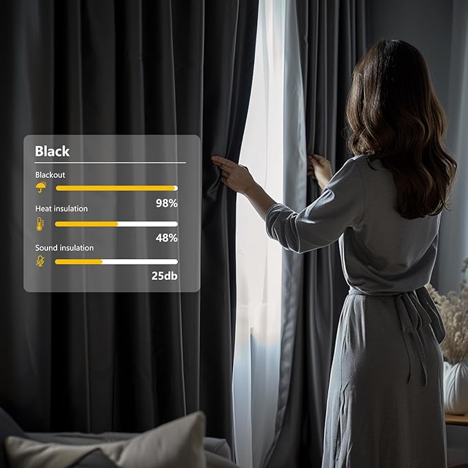 Cbsroro Room Divider Blackout Curtain Track Curtains Wall Dividers Panels Screen for Living Rooms Bedroom Office Privacy Partition Separation, W120 × L96 Inch,1 Panel, Black